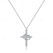 olcso Nyakláncok és függők-1db Nyaklánc medálok Nyaklánc For Női Szintetikus gyémánt Utca Ajándék Napi Rozsdamentes acél Klasszikus