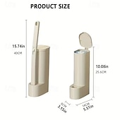 baratos Utensílios de Casa de Banho-Conjunto de escova de vaso sanitário de parede com 37 peças e suporte, inclui 36 cabeças de escova de reposição multicoloridas, escovas descartáveis para limpeza de vaso sanitário e suporte de parede