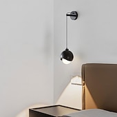 economico Luci da parete-applique da parete in metallo nero e oro, applique da parete minimalista in metallo con lunghezza del cavo regolabile, lampada da parete moderna E27, luci di lettura per bagno, camera da letto,