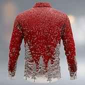 economico Costume di Natale-Natale Per uomo Costume di Natale Colletto finto e design del vestito Camicia da smoking stampata con cravatta Camicia Camicia con Bottoni Manica Lunga Divertente All'aperto Ferie Primavera Autunno