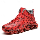 preiswerte Lässige Sneakers-Rote Herren-Sneaker für den Alltag – modisches Design mit auffälligen Prints, ideal als Weihnachtsgeschenk und für festliche Outfits