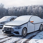 tanie ogrzewanie i chłodzenie-Pokrywa przeciwśnieżna na przednią szybę samochodu, wytrzymała tkanina Oxford &amp;Osłona przeciwmrozowa na zimę, wodoodporna osłona przedniej szyby z bezpiecznymi haczykami, uniwersalna do samochodów