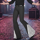 Недорогие Вспышка-Муж. Штаны Костюм Беллое дно Расклешенные брюки Брюки для выпускного Пэчворк Блестящий металл Полотняное плетение Комфорт Полная длина Для вечеринок Бизнес Повседневные Мода Уличный стиль