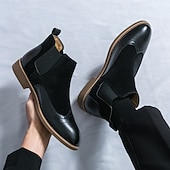 preiswerte Chelsea -Stiefel-Braune Chelsea-Boots aus Kunstleder für Herren – stilvoll und elegant, perfekt für Business Casual, formelle Anlässe und den Alltag.