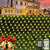 cheap Plug String Lights-Christmas Net Lights Connectable Waterproof String Light 8 Function Timer Remote Control Wedding Festival Party Atmosphere Decorative Lights Low Voltage Safe Plug in