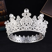 abordables Tiaras &amp; Couronnes-Couronnes Coiffe Alliage Mariage Anniversaire Élégant Mignon Avec Strass Casque Couvre-chef