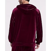 baratos moletons básicos-Homens Moletom Moletom com capuz e calças Conjunto de roupas Conjunto de moletons Capuz Ao ar livre Diário Esportes Com Cordão Bolsos Tecido Vermelho Vinho Preto Azul Royal Poliéster Roupas Esportivas