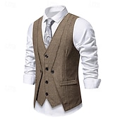 cheap Men's 1920s Costumes-Retro Vintage Roaring 20s 1920s Vest The Great Gatsby Gangster Fancy Dress Men's Halloween Carnival Masquerade Party &amp; Evening Adults' Vest