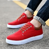 זול נעלי חג המולד לגברים-נעלי ספורט אדומות לגברים לחג המולד עם הדפס סנטה קלאוס - נעליים נעימות ואופנתיות לקניות חג המולד וחגיגות חג