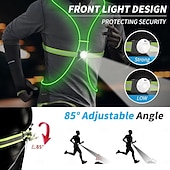 levne Dekorativní světla-LED běžecká vesta s předním světlem, reflexní outdoorové vybavení pro muže/ženy, nastavitelné LED světlo pro noční běh, cyklistiku a venčení psů, dobíjecí přes USB, více režimů svícení