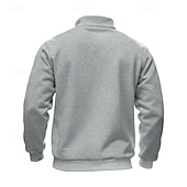 levne Fleecová mikina s kapucí-Pánské Mikina Flísová mikina Svetr Čtvrtletní mikina na zip Velbloudí Světle šedá Stojáček Bez vzoru Klokaní kapsa Ležérní Denní Sporty a outdoor Šik ven Chladný Sportovní oblečení Podzim zima Jaro
