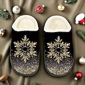 economico Ciabatte e infradito da uomo-pantofole da uomo con slitta natalizia - scena invernale con Babbo Natale e renne, comode pantofole foderate in pile per il comfort durante le vacanze, il relax e le occasioni festive