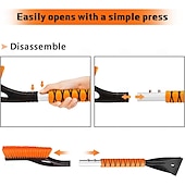baratos aquecimento e resfriamento-Escova de neve e raspadores de gelo de 27 polegadas para para-brisa de carro, acessórios automotivos masculinos, raspadores de neve removíveis com cabo ergonômico de espuma para carros, caminhões e