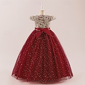 abordables Robes de fête-Enfants Fille Robe Robe de Soirée Couleur Unie Sans manches Formel Performance Occasion Spéciale Noeud de cravate Mode Quotidien Princesse Polyester Maxi Robe de Soirée Robe évasée Robe en Tulle Ét