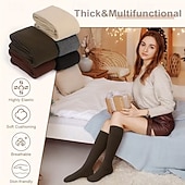 Χαμηλού Κόστους θέρμανση &amp; ψύξη-4 ζευγάρια γυναικείες θερμικές κάλτσες πάνω από το γόνατο, χοντρές, μαλακές, ζεστές χειμωνιάτικες μακριές κάλτσες για κρύο καιρό, ζεστές, casual κάλτσες μέχρι το γόνατο για πεζοπορία, σκι και