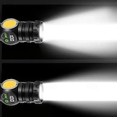 olcso Elemlámpák-fehér lézeres zseblámpa USB töltéssel, teleszkópos zoommal, digitális kijelzővel, mágneses tapadókoronggal, szuper fényes LED zseblámpa.