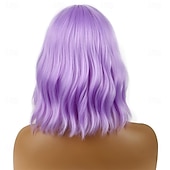 cheap Carnival Wigs-Carnival Wig 2026 Pink Blue Purple Curly Bob Short Synthetic Festival Wig Mardi Gras Parade Cosplay Costume Hair for Women