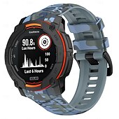 cheap Garmin Watch Bands-Watch Band for Garmin Instinct 3 Silicone Replacement  Strap Adjustable Sport Band Modern Buckle Floral Printed Wristband