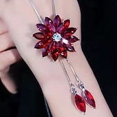 Недорогие Ожерелья и подвески-1шт Ожерелья с подвесками Цепочка For Жен. Кристалл Для улицы Повседневные Хрусталь Сплав Свисающие Цветы