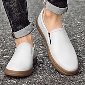 economico Scarpe Casual Slip-On-sneakers slip-on bianche da uomo | design minimalista ed elegante, facili da indossare e togliere | perfette per l'uso quotidiano, lo shopping e il tempo libero