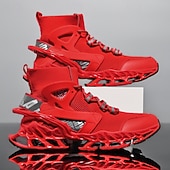 economico Scarpe da Corsa per Uomini-sneakers da uomo in rete rossa: design leggero con supporto ammortizzato, ideali per lo shopping natalizio e le occasioni festive
