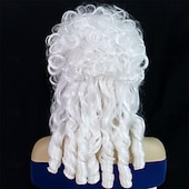  قبعة شعر باروكة باروكية رمادية مع تجاعيد حلزونية باروكة من القرن الثامن عشر شعر صناعي تسريحات شعر القاضية الأنثوية ورؤساء القضاه باروكات مسحوقة للنساء للشخصيات الحزبية واحتفالات أعياد الميلاد