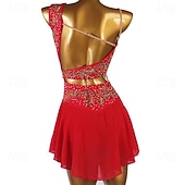 economico Abiti da Pattinaggio Artistico-Vestito da pattinaggio artistico Per donna Da ragazza Pattinaggio sul ghiaccio Vestiti Completi Bianco Blu marino scuro Rosso Floreale Scollatura posteriore Retato Elastene Elevata elasticità