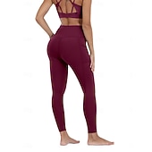 preiswerte Einfarbige Leggings-Damen Jogginghose Chinos Leggings Mode Basic Lässig Volle Länge Hohe Taille Einfach Elastischer Bund Bequem Weich Dehnbar Yoga Marineblau Schwarz Wein Grau Frühling Herbst Schmale Passform