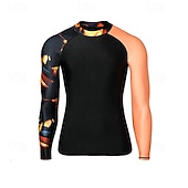 billige One Pieces Rash Guards-Herre Rash-guard Svømmeskjorte UPF50+ Hurtigtørkende Lettvekt Langermet Ikke-Klø Klær Badedrakt Surfing Strand Vannsport Svømming Lapper Sommer