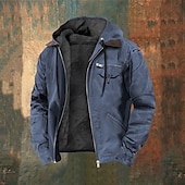 economico Felpa con cappuccio in pile-Per uomo Felpa con cappuccio a zip intera Giacca in Pile Felpa con cappuccio in pile Verde militare Blu marino Marrone Grigio scuro Con Cappuccio Mucca Cerniera Tasca Casuale Quotidiano Uscire