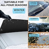 voordelige verwarming en koeling-grote auto voorruithoes voor ijs en sneeuw - auto voorruit sneeuwhoezen met zijruit &amp;achteruitkijkspiegelbeschermer, magnetische winterbescherming tegen sneeuw, universeel voor de meeste auto's,
