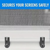 preiswerte Baumaterialien-24 Stück 3/8-Zoll-Druckguss-Türglas-Fenstergitterclips mit Schrauben für Sturmtürhalterungen und Fenstergitterbefestigungen, robuste schwarze Beschläge für den privaten und gewerblichen Gebrauch