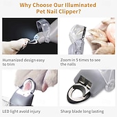 cheap Dog Grooming Supplies-Professional Pet Nail Clipper Scissors with LED Light Cat Dog Nail Clipper