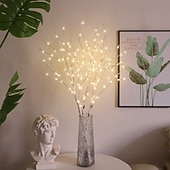 Недорогие Декоративные огни-Светящиеся ветви на батарейках гирлянды фонарики из ивы для домашнего украшения спальни камина праздничного декора для использования внутри и снаружи (ваза не включена)