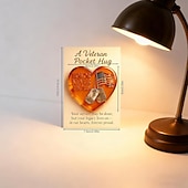 economico 250° Anniversario degli Stati Uniti-Abbraccio tascabile per veterani, l'onore non svanisce mai, biglietto di ringraziamento, gettone militare per veterani a forma di cuore con bandiera americana &amp;piastrine per cani, Natale &amp;regalo per