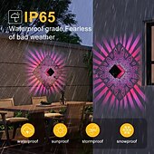 levne Venkovní nástěnná světla-2 ks solární čtvercové nástěnné světlo venkovní vodotěsné nádvoří světlo s dutou projekcí nástěnné světlo vánoční domov zahrada veranda balkon vnější stěna dekorace krajinářské světlo