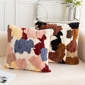 זול מרקם לזרוק כריות-כיסוי כרית קטיפה רך ססגוני כיסוי כרית נוי ספה בסלון חדר שינה כרית לזרוק עיצוב הבית 18x18 אינץ'