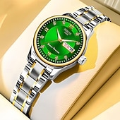 economico Orologi al quarzo-L'orologio al quarzo da donna è alla moda casual ed elegante con una scala digitale in strass e un quadrante luminoso con doppio calendario - La migliore scelta regalo per la Festa della Mamma per le