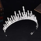 cheap Tiaras &amp; Crowns-Crown Tiaras Headdress Alloy Wedding Birthday Elegant Cute With Rhinestone Headpiece Headwear