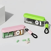 baratos armazenamento de bagagem e viagem-Organizador de comprimidos portátil com 4 compartimentos (2 unidades) – mini caixa para guardar remédios, recipiente para comprimidos diários (manhã, meio-dia e noite), organizador de medicamentos