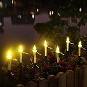 cheap Candle Lights-4/6pcs Outdoor Solar Ghost Candle LED Garden Light Home Patio Lawn Landscape Light  Wedding Outdoor Path Camping Atmosphere Waterproof Decoration
