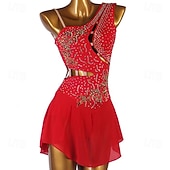 economico Abiti da Pattinaggio Artistico-Vestito da pattinaggio artistico Per donna Da ragazza Pattinaggio sul ghiaccio Vestiti Completi Bianco Blu marino scuro Rosso Floreale Scollatura posteriore Retato Elastene Elevata elasticità