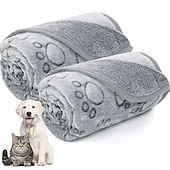 お買い得  マットとブランケット-ふわふわのプレミアムフリースソフトペットブランケットフランネルスロー、猫犬子犬用
