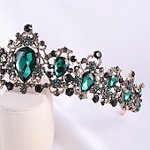 halpa Tiaroita ja kruunuja-Crown Tiaras Pään koriste Metalliseos Häät Syntymäpäivä Tyylikäs Vintage Kanssa Tekojalokivi Päähine Päähineet
