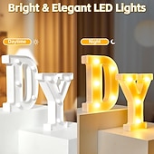 cheap Decorative Lights-Happy Birthday/Marry Me Marquee Light Up Letters, LED Letter Number Light Sign with Round Light Decoration for Birthday Home Table Decor