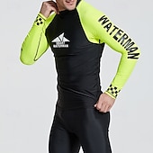 Недорогие Гидрокостюмы и дайвинг -костюмы-Муж. Гидрокостюм для дайвинга Рашгард из 2 частей Купальный костюм Блокировка цвета УФ-защита Легкость Длинный рукав Гидрокостюмы Серфинг Гребля на каное Для погружения с трубкой Зима