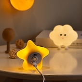 cheap Decorative Lights-Star Moon Cloud Light Rechargeable Sleep Companion Night Light Silicone Patting Light Bedroom Bedhead Cute Atmosphere Light
