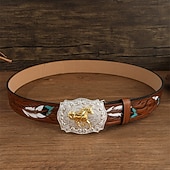 economico Cinture da uomo-Per uomo Cintura Fibbia automatica Rilascio rapido Pelle PU Lega Vintage Durevole Regolabile Cavallo Marrone Caffè All'aperto Quotidiano Cintura Vita