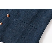 cheap Men's Waistcoat-Men's Vest Tweed Vest Waistcoat Vintage Fashion Spring &amp;  Fall Buttons Wool Blend Comfortable Plain Single Breasted V Neck Regular Fit Deep Green Navy Dark Gray Light Grey Vest