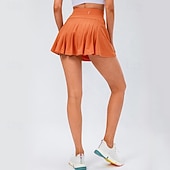 economico Gonne e Skorts da Donna-Per donna Tinta unita Gonna casual Gonne da tennis Gonne a pieghe Gonna sportiva Elastico Traspirante Tennis Pickleball Yoga Pantaloni Nero Bianco Rosa Abbigliamento da tennis